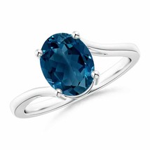 Authenticity Guarantee 
ANGARA Prong Set Oval London Blue Topaz Solitaire Byp... - £518.94 GBP