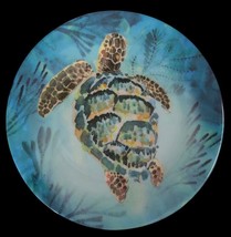 Sea Turtle Dinner Plates Set of 4 Melamine 11&quot; Round Summer Beach House ... - £32.80 GBP