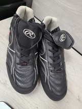 Rawlings Shoes Built-in Cleats Baseball Softball 10.5 Black Armor Tek Wo... - $20.00