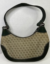 Dooney &amp; Bourke Women’s Handbag Dark Green Zip Top Monogram Design Leather - $23.38