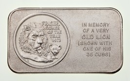 1973 Frasier The Lion Pioneer Mint Art Bar 1 Oz. Silver Bar PM-2 - £46.51 GBP