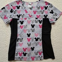 Disney Scrub Top Womens Size Small Mickey Mouse Ears Medical Doctor Nurse - £10.00 GBP