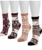 Muk Luks Women&#39;s 4-Pack Holiday Boot Socks Wool Blend Bnwts - £20.41 GBP