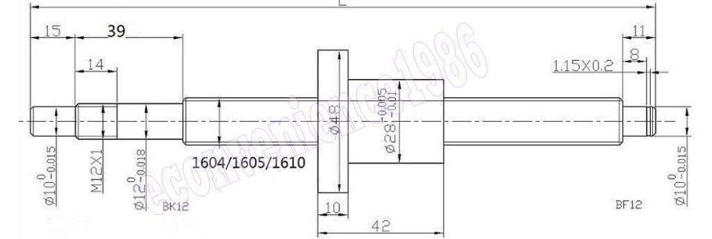 2 sets HSR20CA-1400mm Linear rail & RM1610-1400 mm Ballscrew &  BK12/BF12 Kit Item image 6