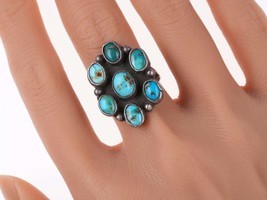 sz8.75 Vintage Native American turquoise cluster ring - £138.08 GBP