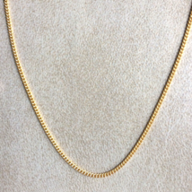 Unisex Necklace 18k Yellow Gold Curb Chain Length 15.75 inch Width 1.24 mm - £366.90 GBP