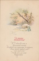 Vintage Postcard Christmas Trees and Snow 1932 Winter Scene - £5.34 GBP