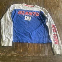 Youth Size Medium 10-12 New York Giants Long Sleeve T Shirt Football NFL... - £9.41 GBP