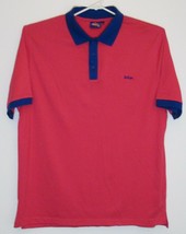 Lee Cooper Vintage Retro Looking Hot Pink and Blue Trim Polo Shirt Mens ... - £21.19 GBP