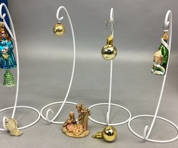 6 Vintage Christmas Ornaments - Angel, Nativity, Gold Balls, Champagne - $12.86