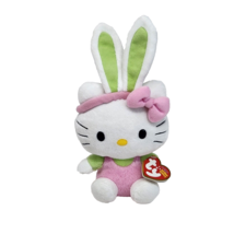 Ty Sanrio Hello Kitty Wearing Bunny Ears Stuffed Animal Plush Toy New W Tags - $11.40