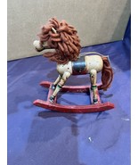 Vintage Rocking Horse Hand Carved/Painted Solid Wood 7&quot; L 7&quot; H 2.1&quot; W - $24.99