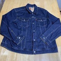 Levi&#39;s Denim Trucker Jacket Men&#39;s Size Dark Rinse Blue Indigo  Red Tab XL - $54.45