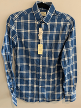 J. CREW Button Down Shirt-NEW Secret Wash’ Blue/White Plaid Cotton L/S XSmall - $22.00