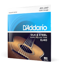 D&#39;Addario EJ40 Silk Steel Acoustic Guitar Strings Folk 11-47 - £23.53 GBP