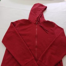 Old Navy Men's Red Full Zipper Fleece Lined Drawstring Hoodie Jacket Size Large image 9