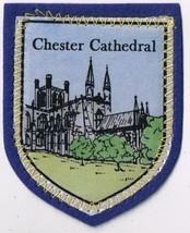 England Patch Badge Chester Cathedral Handpainted Felt Backing 2.5&quot; x 3&quot; - $11.87