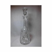 Vtg Crystal Clear Glass Decanter bottle 13.25&quot; barware - £38.93 GBP