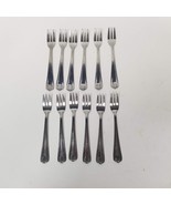 12 Cambridge Stainless Steel Forks Shell Flatware Small Cocktail Fork Set - £22.92 GBP