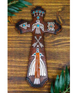 Rustic Aztec Mayan Indian Silver Bird Crossed Arrows Turquoise Stones Wa... - $35.62 CAD