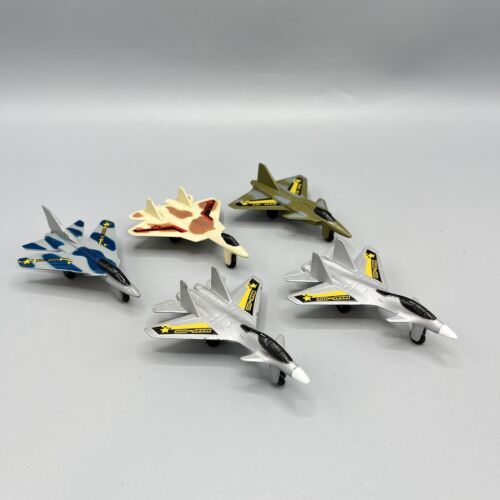 Lot of 5 Motor Max Die-cast 3.5" Fighter Jet Toy Military Aircraft MXAF Planes - $14.84