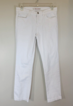 J Brand The Straight Leg Jeans Womens Size 26 Denim Solid White Mid Rise Stretch - £16.28 GBP