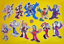 DC Comics Vinyl Stickers - Batman, Joker, Harley Quinn, Robin Skateboard Decals - £3.00 GBP