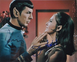 Star Trek Cast Signed Photo X2 - Leonard Nimoy, Joanne Linville w/COA - £264.77 GBP