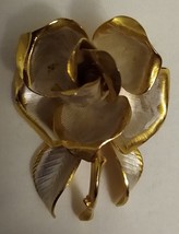 CERRITO© White Rose Brooch Vintage Double Signed - £19.73 GBP