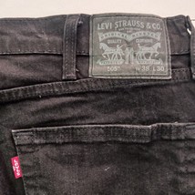 Levi's 505 Straight Leg Men's Black Cotton 5-Pocket Jeans S110782 Size 38W×30L image 3