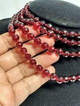 vintage Faceted  garnet beads long Estate necklace 60” 106 Grams - $145.00