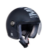 ROYAL ENFIELD CHOPPER MLG CAMO HELMET WITH CLEAR VISOR - MATT BLACK - $132.59