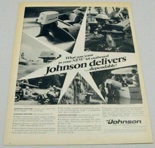 1968 Print Ad Johnson Outboard Motors Family Having Fun Fishing - £10.50 GBP