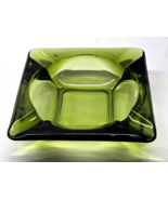 Vintage ANCHOR HOCKING Green Glass CIGAR Ashtray - 6 inch, 1970s Retro A... - $17.58