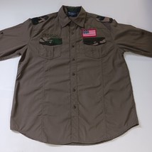 Swaggers designed by Genesis Men's XL Button Up Green Shirt U.S. Force U.S. Flag image 10