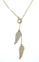 Victoria’s Secret Gold Tone Pave Wings Lariat Necklace - £22.34 GBP