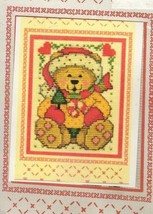 Vintage Design Works Cross Stitch Christmas Greeting Card Kit Sitting Teddy - £11.64 GBP