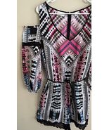 Bisou Bisou, Michelle Bohbot Multi Color Print Lace Romper - Size M - $10.89