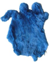 2 NAVY BLUE DYED GENUINE RABBIT SKIN new solf leather  hide fur pelt ski... - £9.80 GBP
