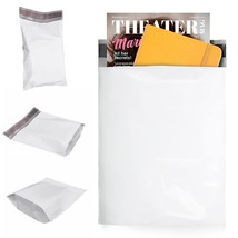 100 Gusseted Poly Mailers Shipping Bags 10x13x2 White Envelopes 2.5 mil - $21.39