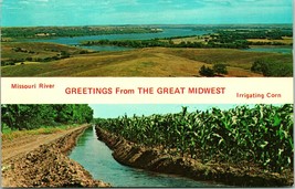 Vtg Cartolina - Greetings From The Great Midwest - Missouri Fiume - Non Usato - £9.05 GBP