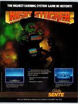 Night Stocker Arcade Game Flyer Original Video Artwork Promo Vintage Ret... - £16.03 GBP