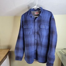 Mens Wrangler Sherpa Lined Flannel Shacket Size Large - £19.81 GBP