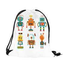Creative Robot Space Print Backpack Ideal Birthday New Year Gift for Boy Girls S - £13.23 GBP