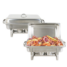 2 Pack Full Size Buffet Catering Stainless Steel Chafer Chafing Dish Sets 8 Qt - £83.99 GBP