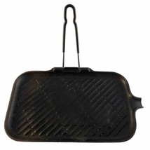 Le Creuset Enameled Cast Iron 13x8&quot; Grill Skillet w/ Handle Yellow France - £34.99 GBP