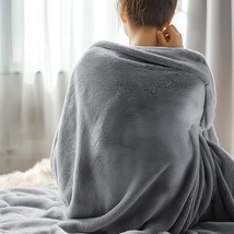 Bedsure Fleece Throw Blanket for Couch Grey - Lightweight - £13.03 GBP