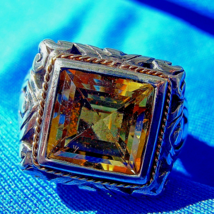 Designer Sterling Silver 18k Gold Cable Rope Ring Vintage Statement SIZE 7.25 - €642,49 EUR