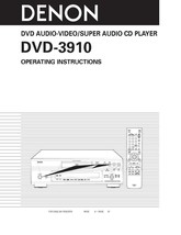 Denon DVD-3910 DVD Player Owners Manual - $22.24