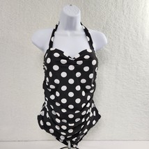 Polka Dot Black And White Halter Swimsuit Bathing Suit Women&#39;s Underwire... - £11.69 GBP